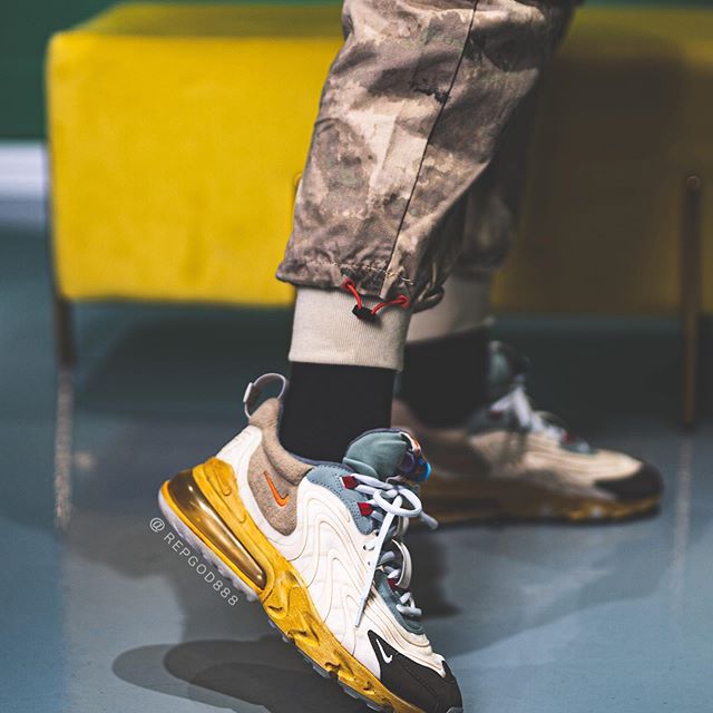 【5/29発売予定】トラビス・スコット × ナイキ エア マックス 270 リアクト (TRAVIS SCOTT NIKE AIR MAX 270 REACT “Light Cream/Starfish/Dark Hazel”) [CT2864-200]