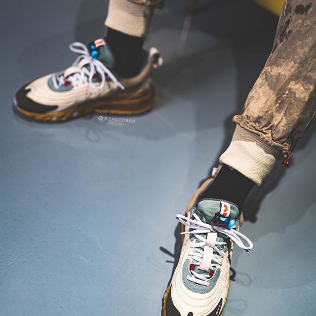 【5/29発売予定】トラビス・スコット × ナイキ エア マックス 270 リアクト (TRAVIS SCOTT NIKE AIR MAX 270 REACT “Light Cream/Starfish/Dark Hazel”) [CT2864-200]