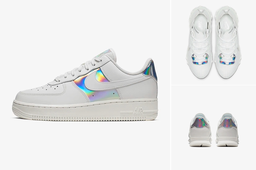 ナイキ ウィメンズ "ホログラフィック" エア フォース 1 ロー/リアクト エレメント 55/インターナショナリスト SE (NIKE WMNS "Holographic" AIR FORCE 1 LOW/REACT ELEMENT 55/Internationalist SE) [CJ9704,CN0147,CQ5427-100]