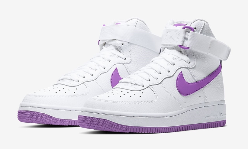 ナイキ ウィメンズ エア フォース 1 ハイ 07 LE “ホワイト/ハイパーヴィオレット” (NIKE WMNS AIR FORCE 1 HIGH 07 LE “White/Hyper Violet”) [334031-114]