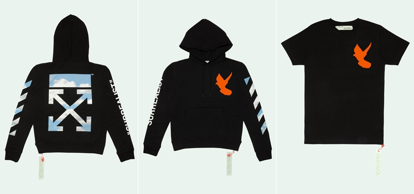 OFF-WHITE オンラインストア限定！青空のグラフィックを配置した”Surrealist” HOODIE,S/S TEE (オフホワイト)