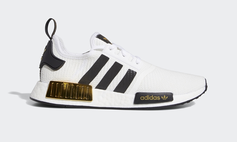 adidas Originals NMD_R1 “White/Black/Gold Metallic” (アディダス オリジナルス エヌ エム ディー アールワン “ホワイト/ブラック/ゴールドメタリック”) [EG5662]