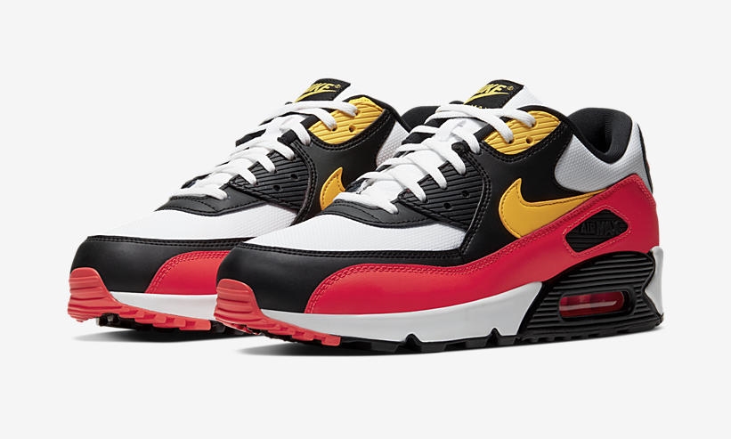 ナイキ エア マックス 90 エッセンシャル “ホワイト/ブラック/イエロー/インフラレッド” (NIKE AIR MAX 90 ESSENTIAL “White/Black/Yellow/Infrared”) [AJ1285-109]