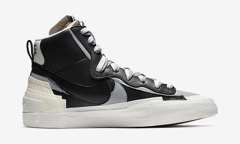 nike blazer sacai white grey