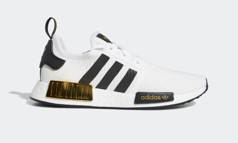 adidas Originals NMD_R1 “White/Core Black/Gold Metallic” (アディダス オリジナルス エヌ エム ディー アールワン “ホワイト/ブラック/ゴールドメタリック”) [EG5662]