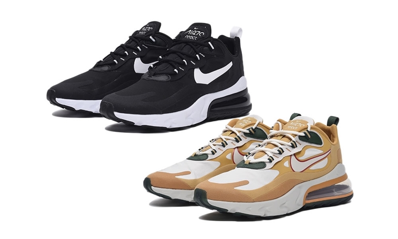 ナイキ エア マックス 270 リアクト “ブラック/クラブゴールト” (NIKE AIR MAX 270 REACT “Black/Club Gold”) [AO4971-001,700]