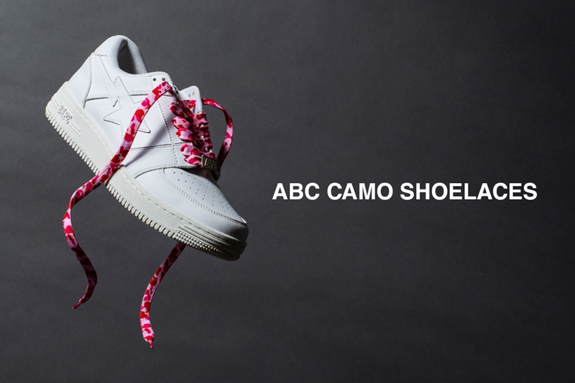 A BATHING APEから鮮やかなカラーリングのABC CAMO柄を落とし込んだシューレース「ABC CAMO SHOELACES」が9/14から発売 (ア ベイシング エイプ)