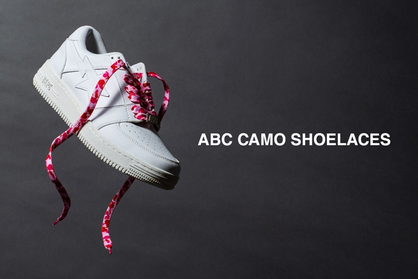 A BATHING APEから鮮やかなカラーリングのABC CAMO柄を落とし込んだシューレース「ABC CAMO SHOELACES」が9/14から発売 (ア ベイシング エイプ)