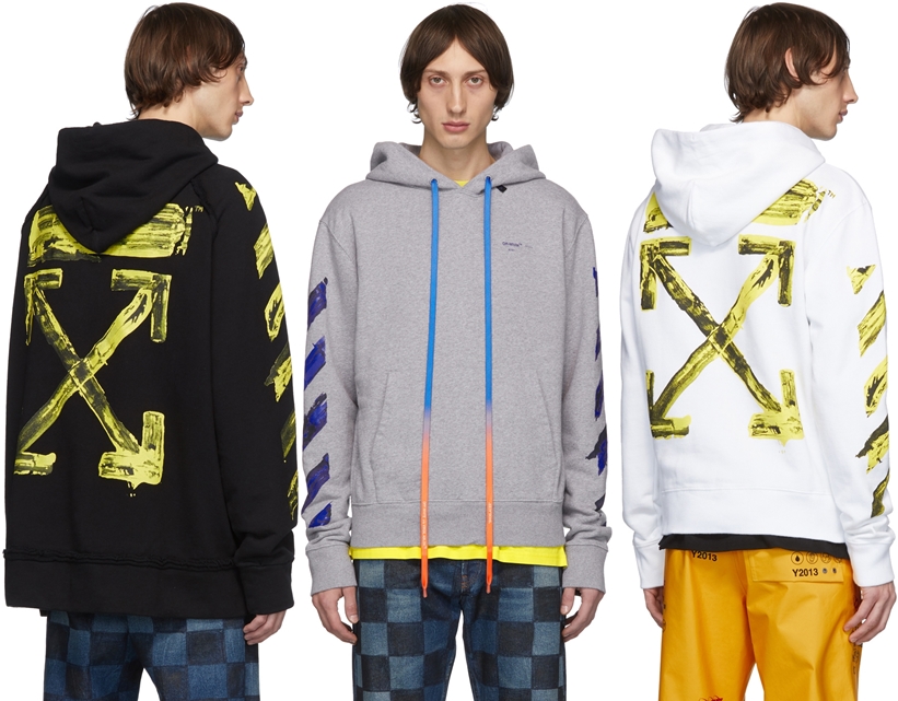 SSENSE限定 オフホワイト “Incomplete フーディ” “アロー スリム フーディ” (SSENSE-EXCLUSIVE OFF-WHITE C/O VIRGIL ABLOH HOODIE)