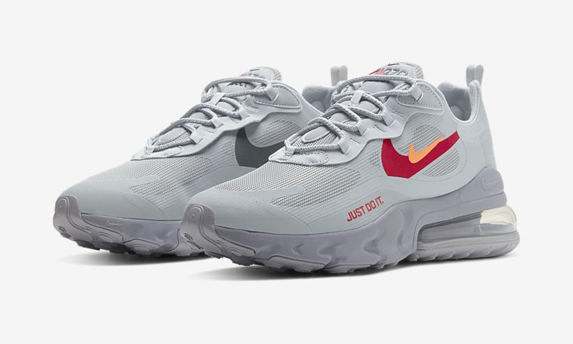 ナイキ エア マックス 270 リアクト “ジャストドゥイット” “グレー/レッド/イエロー” (NIKE AIR MAX 270 REACT “Just Do It” “Grey/Red/Yellow”) [CT2203-002]