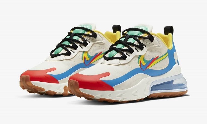 ナイキ エア マックス 270 リアクト “セイル/ブルー/レッド/イエロー” (NIKE AIR MAX 270 REACT “Sail/Blue/Red/Yellow”) [CT1634-100]