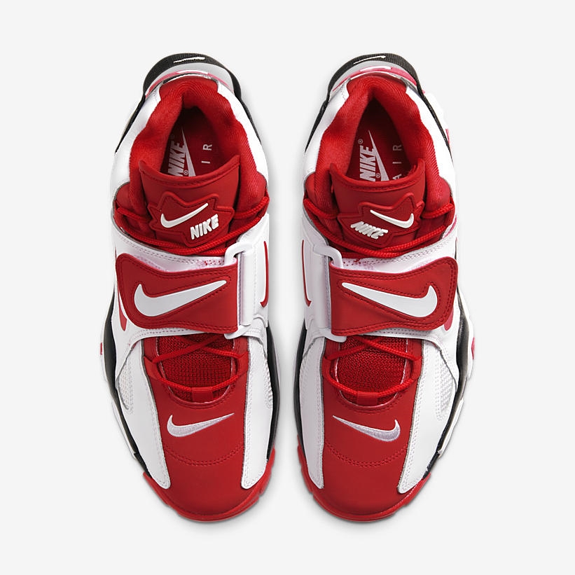 nike air barrage mid red and white