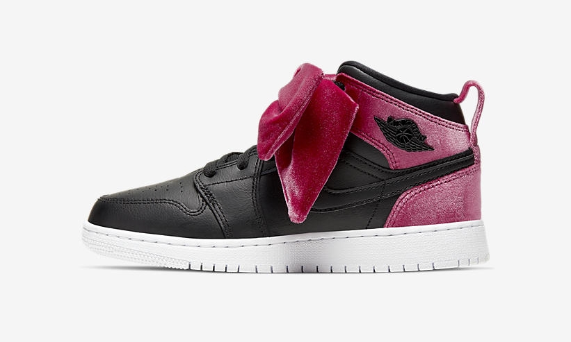 ナイキ GS エア ジョーダン 1 ミッド ボウ XLD "ブラック/ノーブルレッド" (NIKE GS AIR JORDAN 1 MID BOW XLD "Black/Noble Red") [CK5678-006]