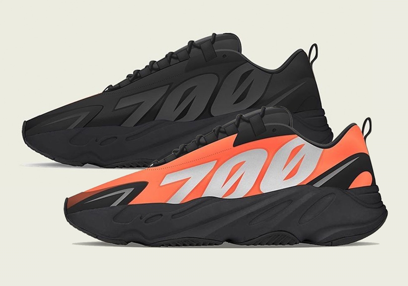 black and orange yeezy 700