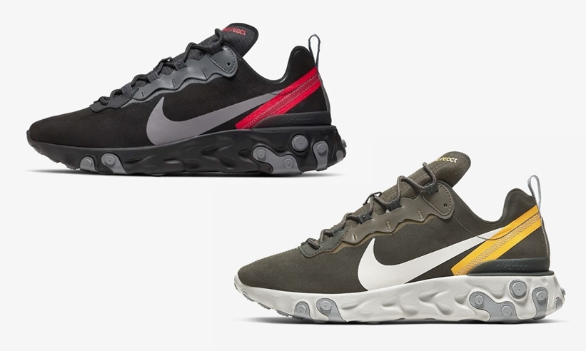 ナイキ リアクト エレメント 55 “オフノワール/セコイア” (NIKE REACT ELEMENT 55 "Off Noir/Sequoia") [CQ6366-001,300]