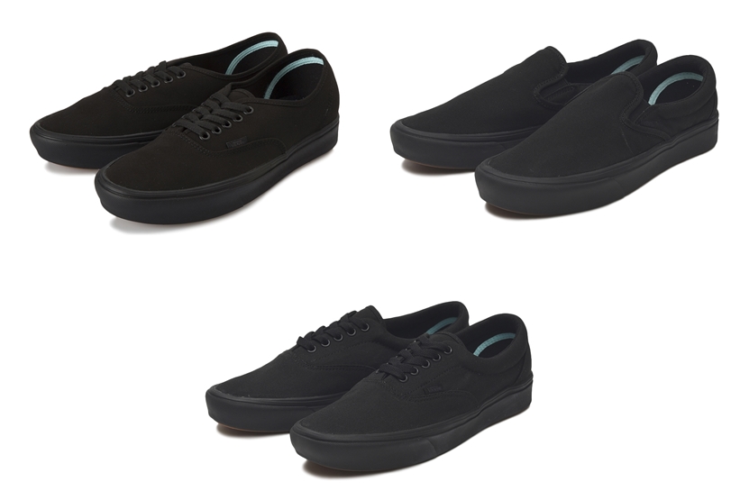 オールブラックカラーのVANS ComfyCush ERA/SLIP-ON/AUTHENTIC (バンズ コンフィクッシュ エラ/スリッポン/オーセンティック)