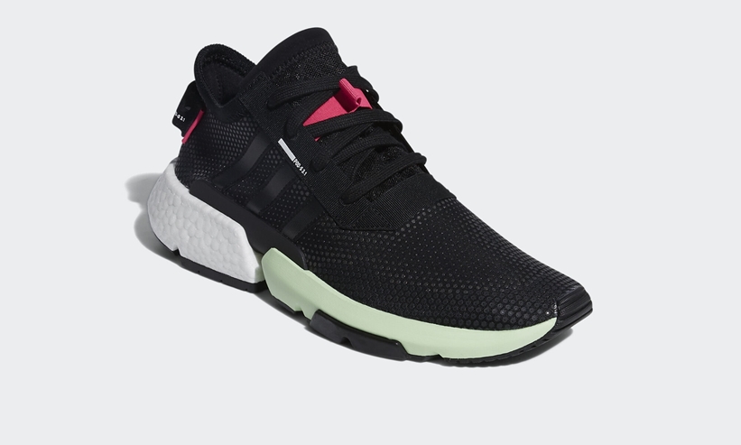 「Air Yeezy 1 “Blink”」の様なカラーリング！アディダス オリジナルス ピーオーディ “ブラック/ソーラーピンク/グローグリーン” (adida Originals POD-S3.1 “Black/Solar Pink/Glow Green”) [EE7027]