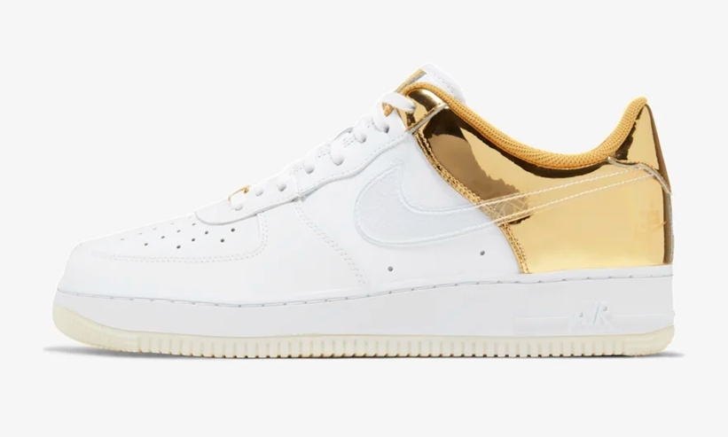 ナイキ エア フォース 1 07 ロー プレミアム “ホワイト/メタリックゴールド” (NIKE AIR FORCE 1 07 LOW PREMIUM “White/Metallic Gold”) [CU2991-197]