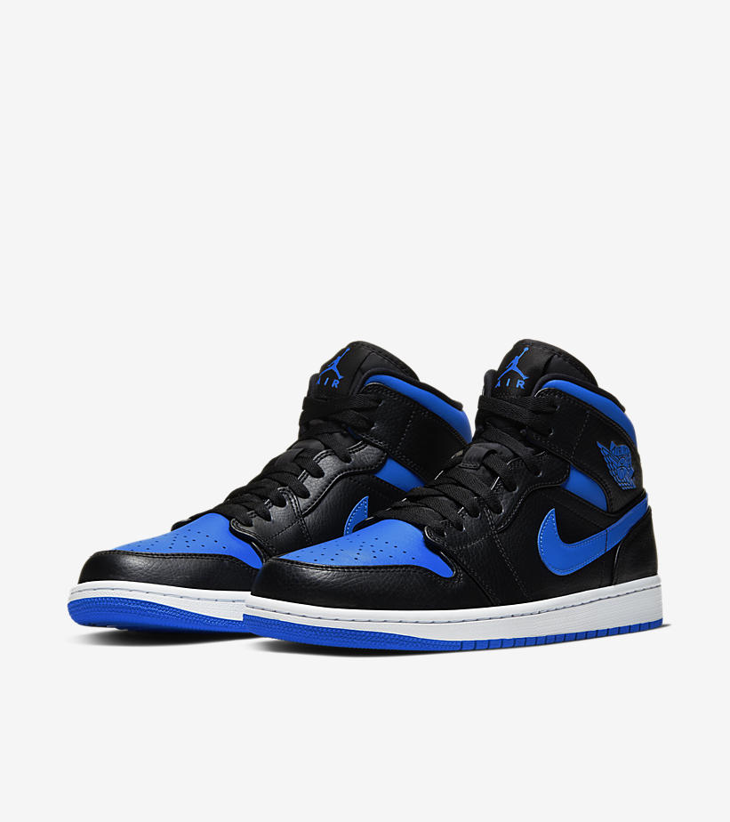 ナイキ エア ジョーダン 1 ミッド “ブラック/ブルー/ホワイト” (NIKE AIR JORDAN 1 MID “Black/Blue/White”) [554724-068]