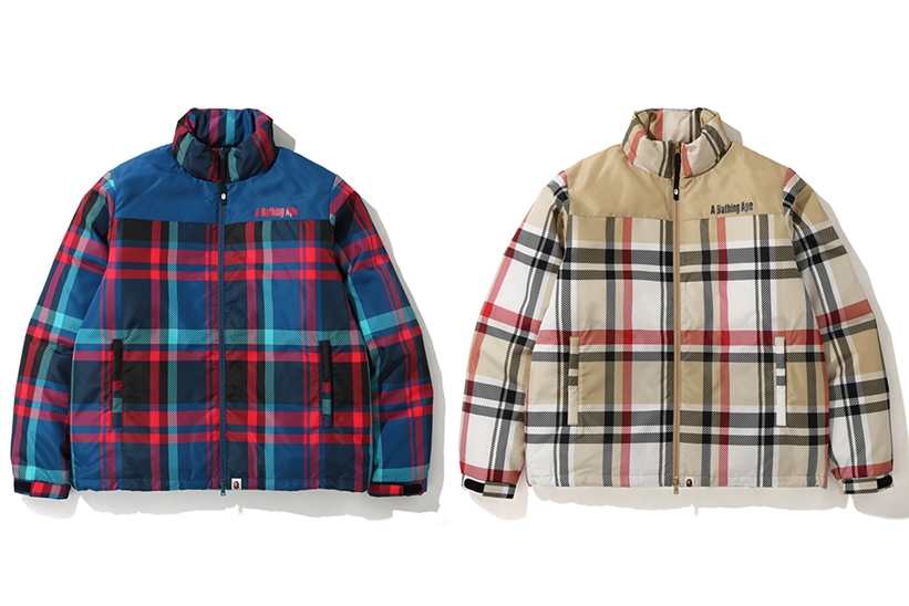 A BATHING APEから23年ぶりに登場する「BAPE CHECK」を200％拡大したダウンジャケット「BAPE CHECK DOWN JACKET」が発売 (ア ベイシング エイプ)