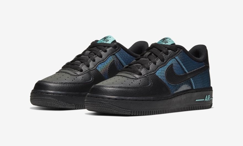 ナイキ GS エア フォース 1 ロー SE “ブラック/ブルーヒｰロー” (NIKE GS AIR FORCE 1 LOW SE “Black/Blue Hero”) [CI3910-001]