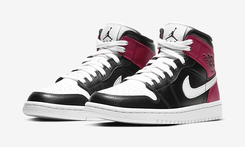 ナイキ ウィメンズ エア ジョーダン 1 ミッド “ブラック/ホワイト/ノーブルレッド” (NIKE WMNS AIR JORDAN 1 MID “Black/White/Noble Red”) [BQ6472-016]