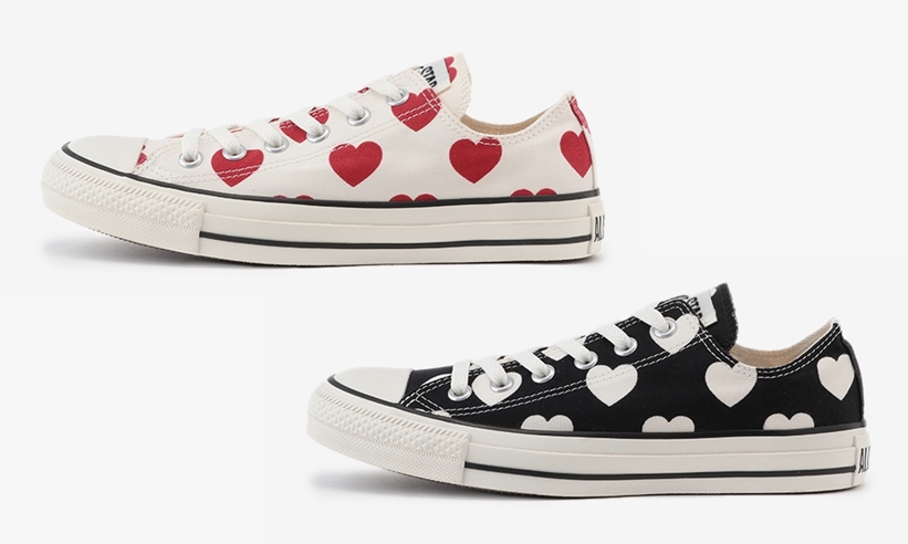 12/3発売！キャッチーなハート柄をアッパー全面に採用した CONVERSE ALL STAR FULLHEARTS OX (コンバース オールスター フルハーツ)