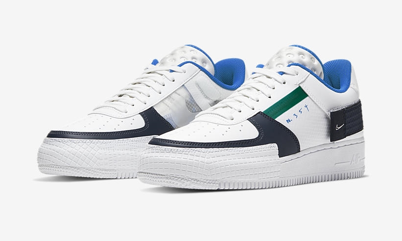 ナイキ エア フォース 1 ロー タイプ “トリプル/ブラック/ブルー/グリーン” (NIKE AIR FORCE 1 LOW TYPE “White/Black/Blue/Green”) [CQ2344-100]