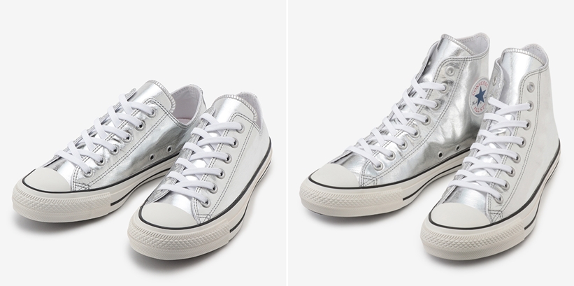 12月発売！アッパーに柔らかい質感で高い光沢をもつシャイニー素材を採用した CONVERSE ALL STAR 100 SHINYMETALLIC OX/HI (コンバース オールスター 100 シャイニーメタリック)