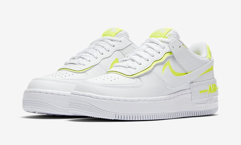 ナイキ ウィメンズ エア フォース 1 ロー シャドウ “ホワイト/レモンヴェノム” (NIKE WMNS AIR FORCE 1 LOW SHADOW “White/Lemon Venom”) [CI0919-104]