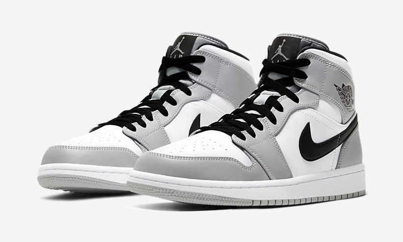 ナイキ エア ジョーダン 1 ミッド “ライトスモークグレー/ブラック/ホワイト” (NIKE AIR JORDAN 1 MID “Light Smoke Grey/Black/White”) [554724-092]