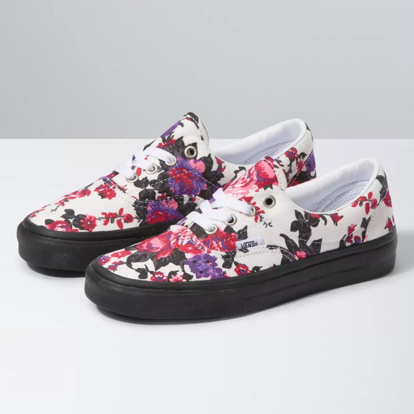 VANS “FLORALS” ERA WHITE/BLACK (バンズ “フローラルス” エラ ホワイト/ブラック)