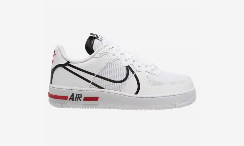 nike air force 1 react white red black