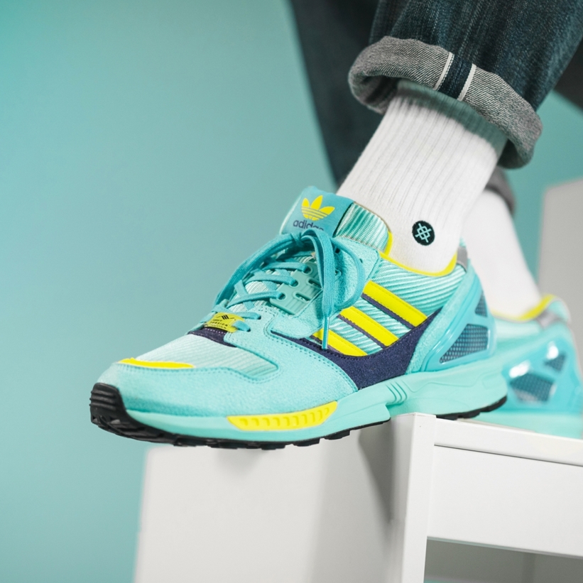 1/1発売！adidas Consortium ZX 8000 “Clear Aqua/Light Aqua/Shock Yellow” (アディダス コンソーシアム ゼットエックス 8000 “クリアアクア/ライトアクア/ショックイエロー”) [EG8784]