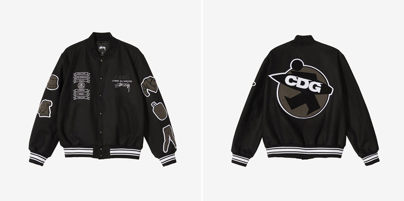 CDG × STUSSY コラボ "Varsity Jacket"が1/15発売予定 (COMME des GARCONS コム デ ギャルソン ステューシー)