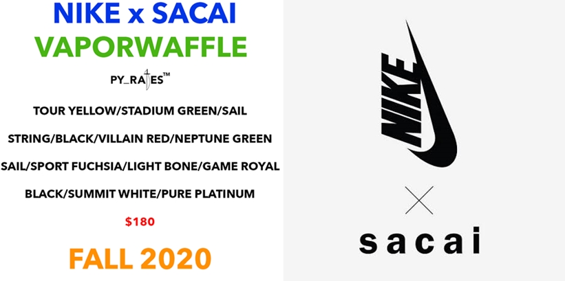 2020年秋発売予定！サカイ × ナイキ ヴェイパーワッフル 4カラー (sacai NIKE VAPORWAFFLE)