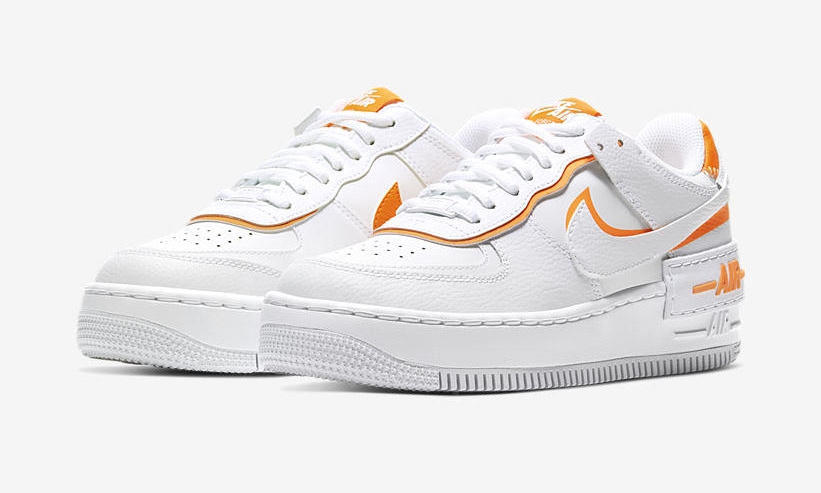 ナイキ ウィメンズ エア フォース 1 ロー シャドウ “ホワイト/トータルオレンジ” (NIKE WMNS AIR FORCE 1 LOW SHADOW “White/Total Orange”) [CI0919-103]