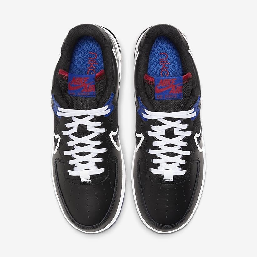 air force 1 react black red blue