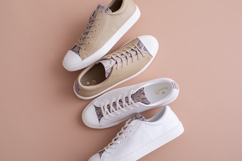 コンバースから型押しレザーのスネーク柄をタンと踵紐に配した CONVERSE ALL STAR COUPE SNK OXが1/21発売 (オールスター クップ SNK OX)