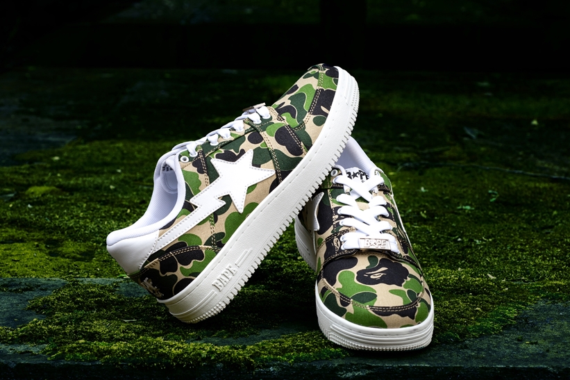 「BAPE STA」20周年！ABC CAMO柄で仕上げた新作BAPE STA 3カラー「ABC CAMO BAPE STA LOW」が1/25発売 (ア ベイシング エイプ)