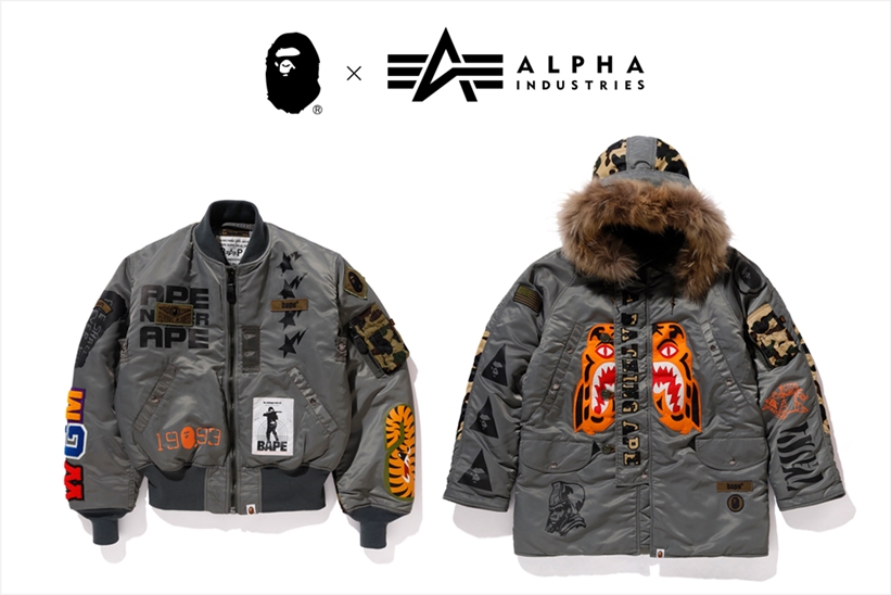 【1/25発売】ALPHA INDUSTRIES × A BATHING APE ジャケット2型が国内限定店舗で展開 (アルファ インダストリーズ ア ベイシング エイプ)