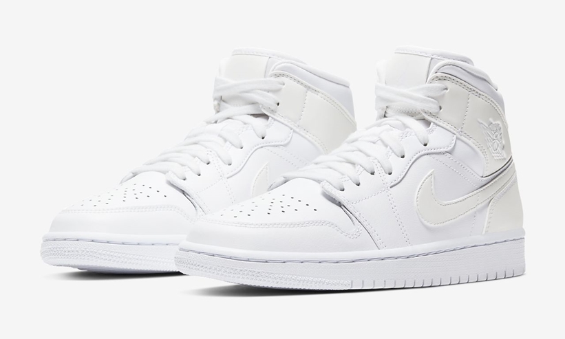 ナイキ ウィメンズ エア ジョーダン 1 ミッド “トリプルホワイト” (NIKE WMNS AIR JORDAN 1 MID “Triple White”) [BQ6472-112]