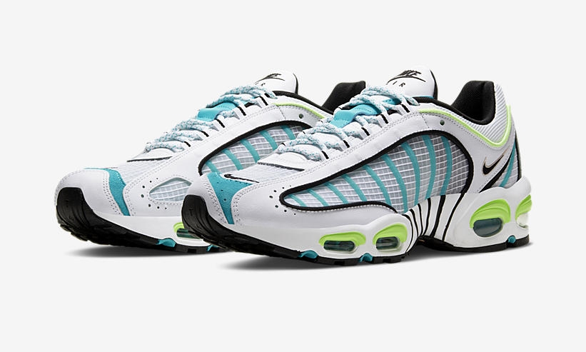 white blue green air max