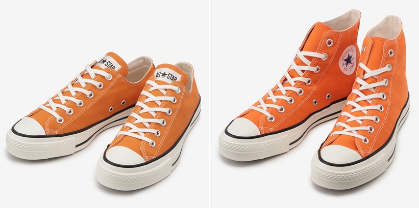 2/21発売！MADE IN JAPAN コンバース キャンバス オールスターのオレンジカラーアレンジモデル CANVAS ALL STAR J OX/HI (CONVERSE)