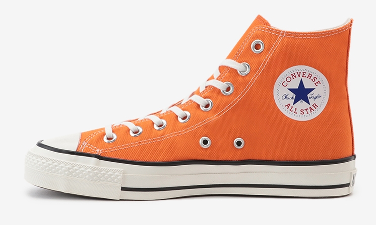 2/21発売！MADE IN JAPAN コンバース キャンバス オールスターのオレンジカラーアレンジモデル CANVAS ALL STAR J OX/HI (CONVERSE)