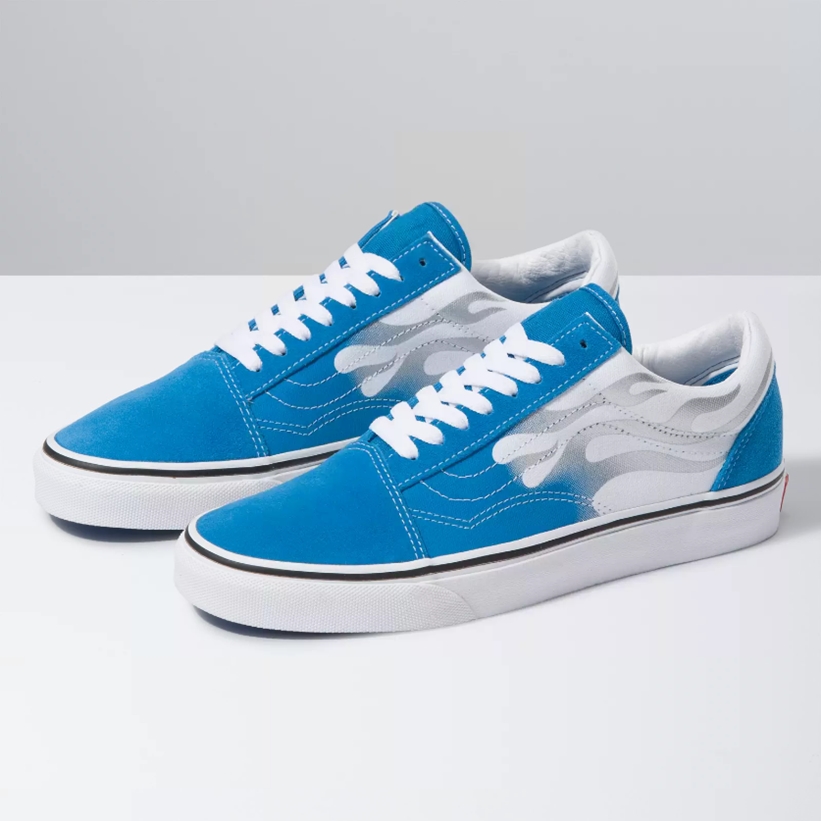 VANS OLD SKOOL “FLAME” MEDITERRANIAN BLUE/TRUE WHITE (バンズ オールドスクール “フレイム”)