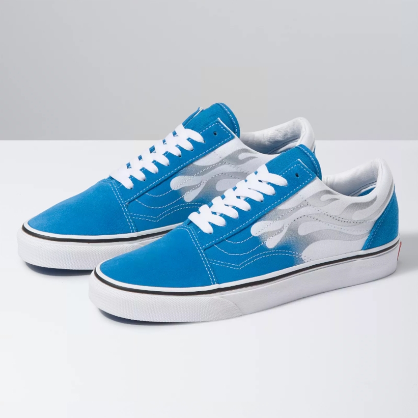 VANS OLD SKOOL “FLAME” MEDITERRANIAN BLUE/TRUE WHITE (バンズ オールドスクール “フレイム”)