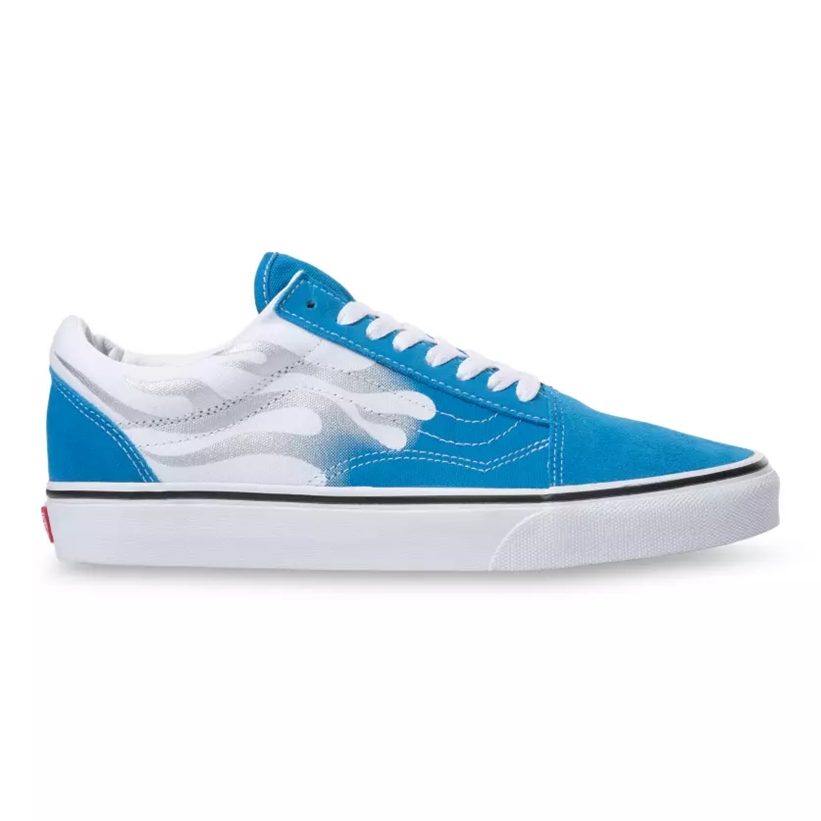 VANS OLD SKOOL “FLAME” MEDITERRANIAN BLUE/TRUE WHITE (バンズ オールドスクール “フレイム”)