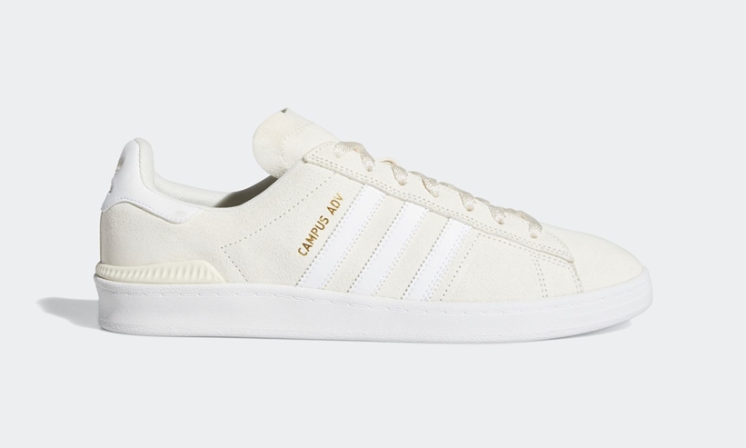 2/6発売！ホワイトスエードアッパーにゴールドカラーのテキストを採用したadidas Originals CAMPUS ADV “Supplier Colour/Gold Metallic” (アディダス オリジナルス キャンパス ADV) [EG8577]