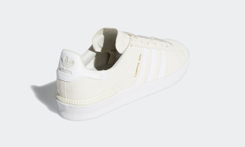 2/6発売！ホワイトスエードアッパーにゴールドカラーのテキストを採用したadidas Originals CAMPUS ADV “Supplier Colour/Gold Metallic” (アディダス オリジナルス キャンパス ADV) [EG8577]